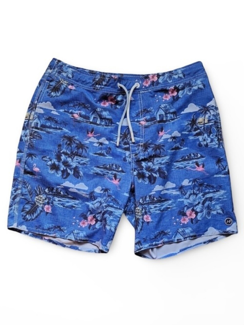 Johnnie-O Copacabana Maverick Hawaiian Print Swim Trunks Men's Large